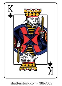 King of Clubs Playing Card Illustration/Vector