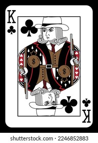 King of Clubs playing card - Mafia design.