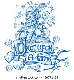 King of clubs playing card suit. Picture for coloring.