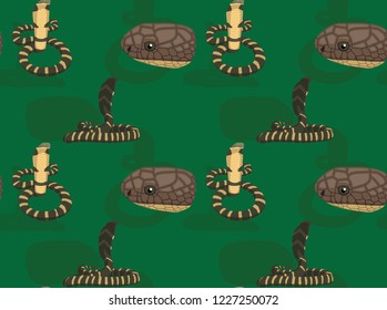 King Cobra Cartoon Background Seamless Wallpaper