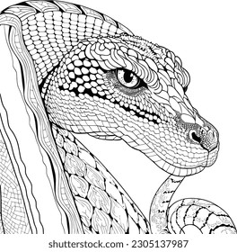 king cobra coloring page for adults