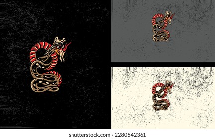 king cobra eat rabbit vector illustration mascot design