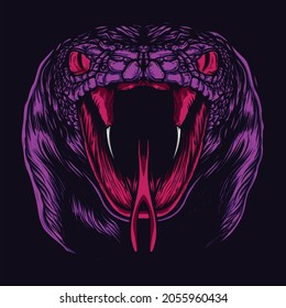 king cobra face artwork illustration