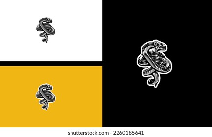 king cobra fangs vector illustration outline design