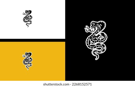 king cobra with fangs vector illustration outline art flat design