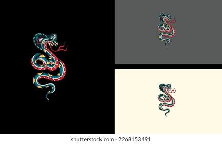 Königskobra mit Fangzähnen, Vektorgrafik-Maskottdesign
