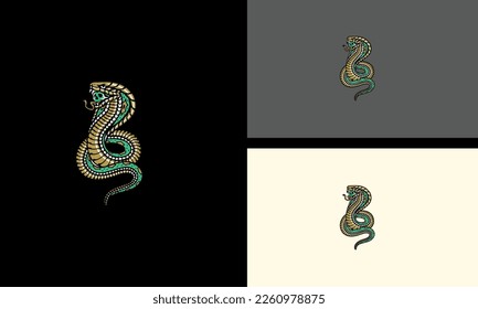 king cobra green vector illustration mascot design