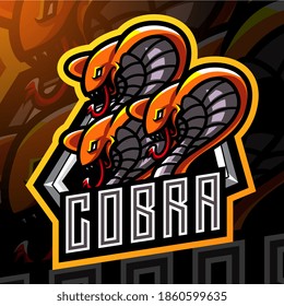 King Cobra head esport mascot logo design