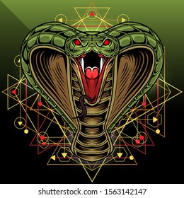 King Cobra head mascot logo design