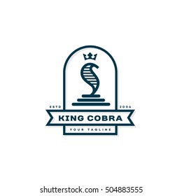 King cobra label template design. Vector illustration.