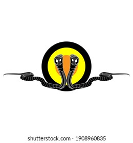 king cobra logo design. snake sketch isolated on white background