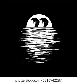 King Cobra Monster Giant on the Sunset View Silhouette. Creepy, Horror, Scary, Mystery, or Crime Illustration. Art Illustration for Horror Film or Movie Poster Design Element. Vector Illustration