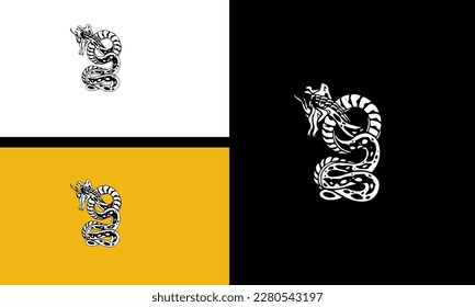 king cobra and rabbit vector line art design