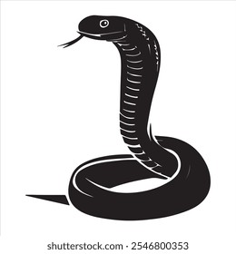 Ilustração de arte vetorial de silhueta de cobra-rei.