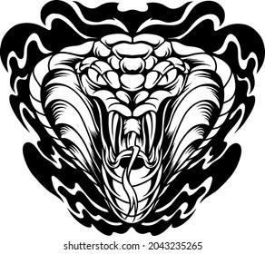 King Cobra Snake Head Silhouette Illustration for your business or merchandise