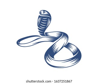 King Cobra snake logo design vector, Animal graphic, Snake design Template illustration