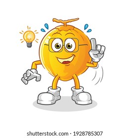 king coconut got an idea illustration. character vector