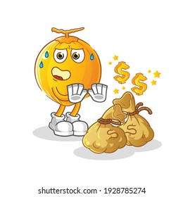 king coconut refuse money illustration. character vector