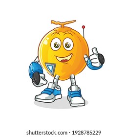 king coconut robot character. cartoon mascot vector
