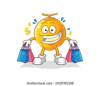 king coconut shoping mascot. cartoon vector