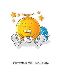 king coconut sleeping character. cartoon mascot vector