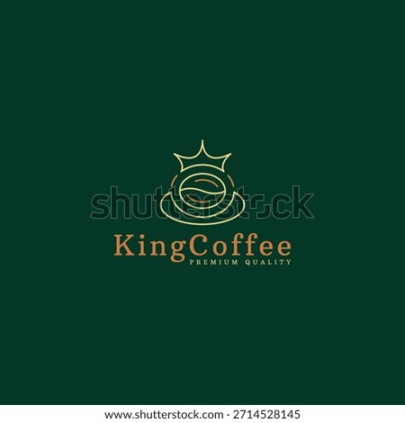 King coffee bean logo design vector icon flat illustration
