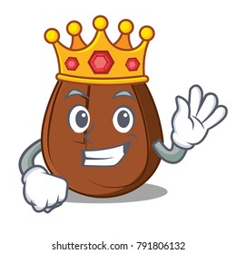 King coffee bean mascot cartoon