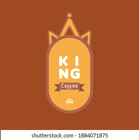 King Coffee Retro Logo Design