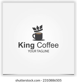 king coffee shop logo premium elegant template vector eps 10