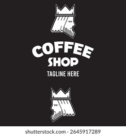 king coffee shop logo vector ready eps 10 format 