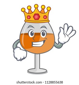 King cognac ballon glass mascot cartoon