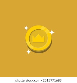 Ilustración vectorial brillante de la moneda del rey 