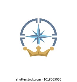 King Compass Logo Icon Design