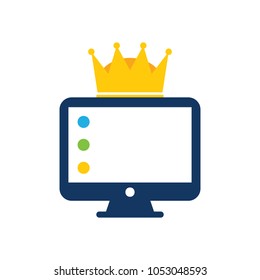 King Computer Logo Icon Design Stock Vector (Royalty Free) 1053048593 ...