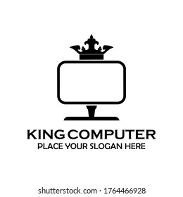 Logo de King Computer. adecuado para marca, ordenador, monitor, negocios, web, app, negocios, tecnología, etc