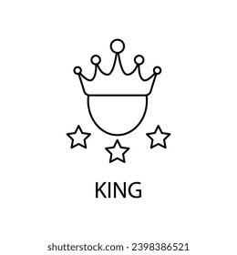 King concept line icon. Simple element illustration. King concept outline symbol design.