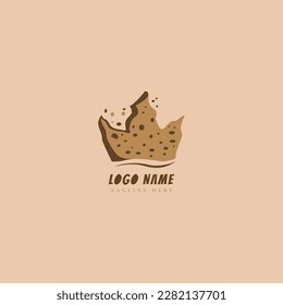 Logo de King Cookies. Ilustración vectorial, diseño conceptual simple entre la corona y la cookie