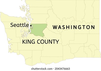 King County And City Of Seattle Location On Washington State Map