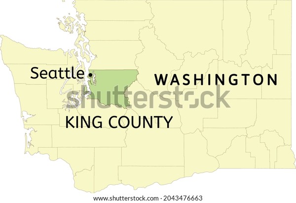 King County and city of Seattle location on\
Washington state map