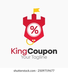 Plantilla de diseño de logotipo de Cupón King. Bueno para empresas, agencias, comunidad y Organización