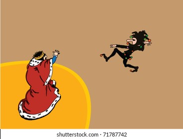 King and court jester - vector