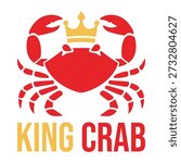 king crab flat minimalist logo design