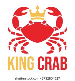 king crab flat minimalist logo design