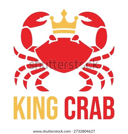 king crab flat minimalist logo design