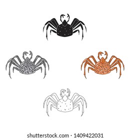 King crab icon in cartoon,black style isolated on white background. Sea animals symbol stock vector illustration.