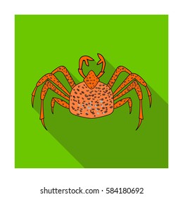King crab icon in flat style isolated on white background. Sea animals symbol stock vector illustration.