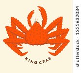 King crab isolated on white blackground with Free Handwritten text cartoon vector illustration.