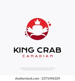 King crab logo with Canadian leaf inspiration logo design