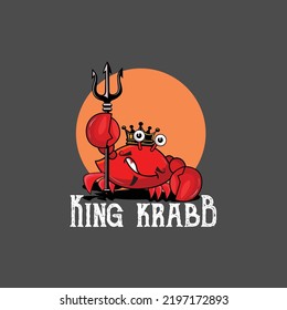 KING CRAB LOGO ILLUSTRATION FOR SEAFOOD RESTAURANT