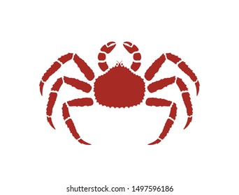 King crab logo. Isolated crab on white background